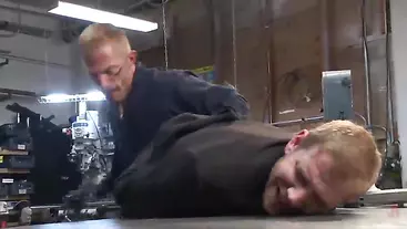 Alex Adams Adam Herst Cocky Businessman Bound And Fucked In The Metal Shop