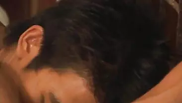 Cocksucking Asian licks ass before amateur anal sex