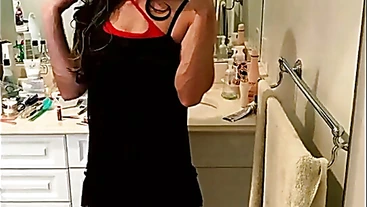 Crossdresser Looking In Mirror Loop