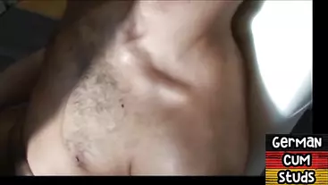 Amateur German hairycock stud barebacking BF and cumming