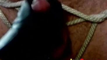 Bondage and dominating with jock in torment that loves it