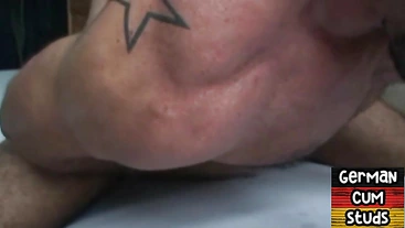 Tattooed and pierced amateur German jock fucked in ass