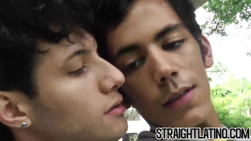 Latino jock seduces straight twink who then rides him raw