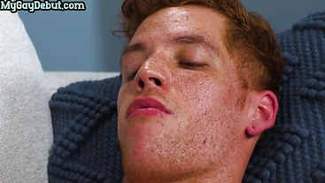 Ginger solo stud wanks cock on casting till cumshot