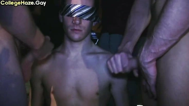 Outdoor blindfolded str8 studs go gay for college fraternity