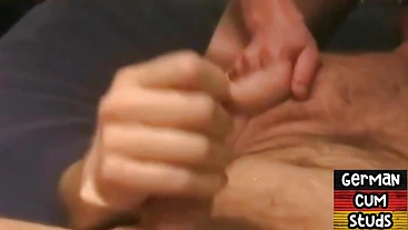 German masked gay fisted in closeup 3some while sucking