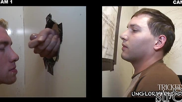 Real amateur st8 guy gloryhole tricked by gay blowjob