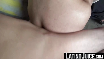 LatinoJuice.com - Ross - Slender gay Ross stuffed his mouth with an enormous cock for cash