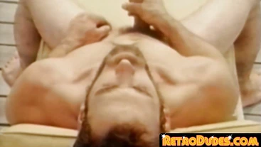 RetroDudes.com - Bearded vintage homo gets blown while stroking his cock