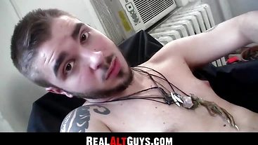 RealAltGuys.com - Kinky stud Jake grabs his massive prick and masturbates solo intensely