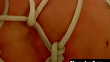 MuscleJockBound.com - Hunk's bondage with balls secured and cock restrained for intense pleasure