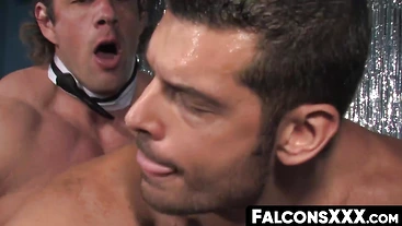 FalconsXXX.com - Huge muscular stripper raw fucks an athletic homosexual in a passionate scene