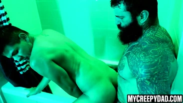 MyCreepyDad.com - DILF seduces stepson in shower on a hot summer day