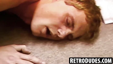 RetroDudes.com - Retro hottie Steve Collins strips and sucks Kayes cock whole with hunger