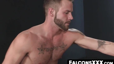 FalconsXXX.com - Muscular tattooed gays Chris Bines and Colt Rivers in a raw anal fuck fest