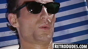 RetroDudes.com - Muscular Brian Summers gets wet and wild while stroking his thick cock