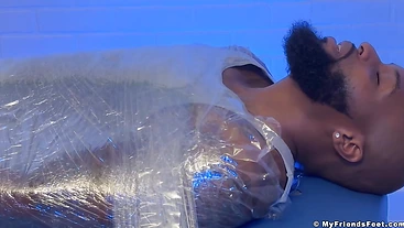 Hairy Dallas Experienced Feet Tickles While Wrapped