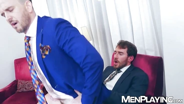 Suited Charlie Cherry gives boss Franky Fox deep ass wrecking