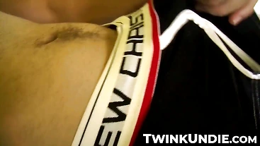 TwinkUndie.com - Insatiable jock's relentless solo jerk off session in tight undies