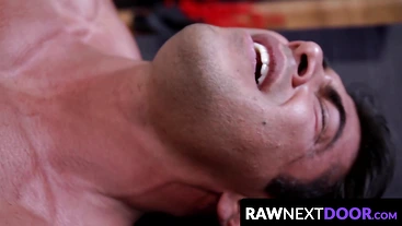RawNextDoor.com - Hung deviant Scott Demarco throats and barebacks bound hunk homo Draven Navarro