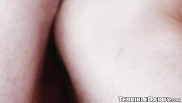 Handsome Tryp Bates uses his mouth and ass to pleasure Alpha Wolfe
