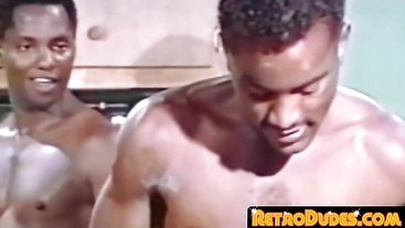 RetroDudes.com - Vintage black studs cum hard after bareback pounding