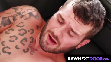 RawNextDoor.com - Passionate bareback sex unfolds with gay studs Johnny Hill and Connor Halsted