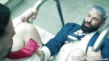 Gigolo Gustavo Cruz raw destroys submissive businessman Scott Carter