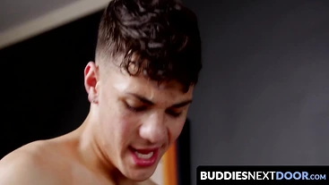 BuddiesNextDoor.com - Muscular jock barebacks tattooed stud's tight ass in a heated fuck