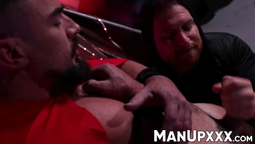 Brad Connors keeps Baxter James on the edge with expert handjob plays