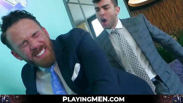 PlayingMen.com - Alexander Muller's work buddy anal fuck after a hot rimming session
