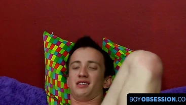 BoyObsession.com - Skinny young man impressively strokes his cock solo session