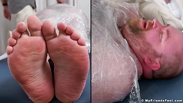 MyFriendsFeet: Tommy Bearhama gets mummified and giggles with feet tickles