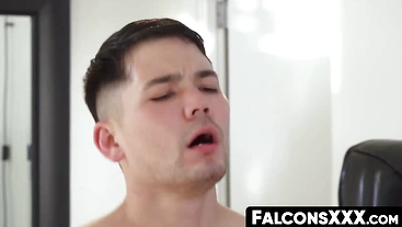 FalconsXXX.com - Sexy Zario Travezz rimmed and pounded doggystyle after a blowjob in a hot session