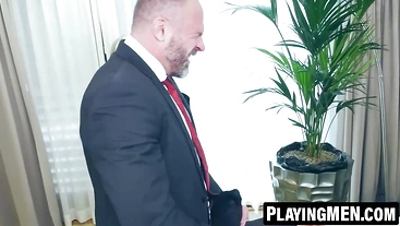PlayingMen.com - Axel Brown and D Dan's face fucking and ass ramming