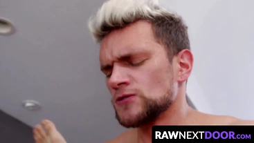 RawNextDoor.com - Athletic gay couple Dante Martin and Adonis Cole make passionate bareback love