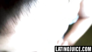 Latino slut cums while riding thick uncut cock
