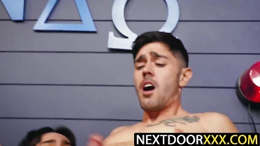 NextDoorXXX.com - Nico Coopa jerks off during Cameron Neutron's ass ramming