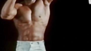 RetroDudes.com - Sexy vintage jock works out before hot solo masturbation
