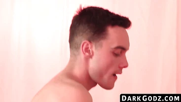 DarkGodz.com - Skinny gay Joe Ex's ride on Liam Cyber's BBC after a passionate kiss