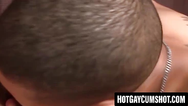 Leo's long shaft challenges Trent's gag reflex completely