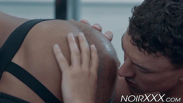 Black jock got his ass rimmed and ass fucked in the gym