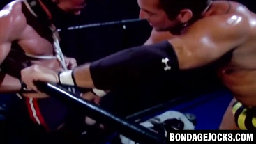 Wild wrestler submits to -Censored- domination in BDSM scene