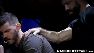 Vander Pulaski railed bareback by hot Jake Nicola against his car hood