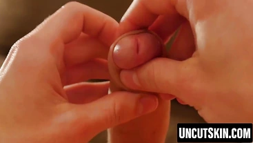 Lonely twink obsessed with foreskin manipulation