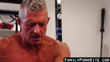 FamilyPornSite.com - Hunk Matthew Figata shoves his dick deep inside stepson Dakota Lovell's tight ass