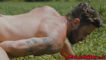 Cyclist Rocky Vallarta pumps his raw meat into James Fox in the fields