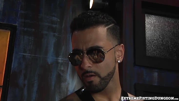 Rikk York joins triple fisting fun with Drew Sebastian and Dolan Wolf