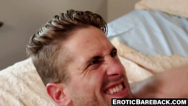 Wesley Woods throat fucks Jason Styles before anal pounding