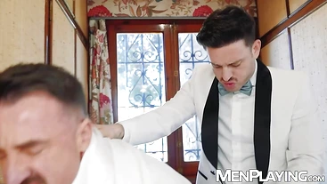 Hot butler Manuel Reyes shoving his cock into Manuel Reyes deep ass